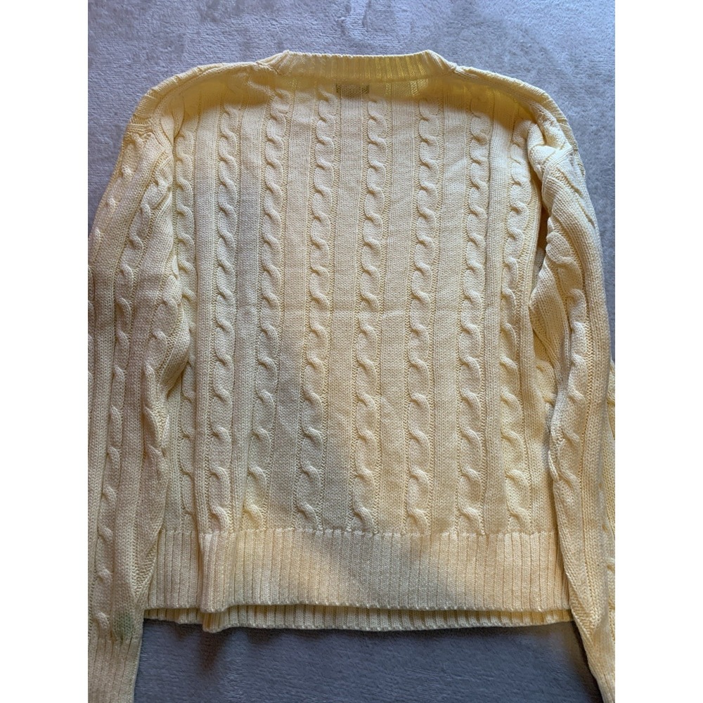 Women's Crewneck Pullover Cable Knit Sweater Wild Fable New With Tags XL Yellow - Picture 4 of 4